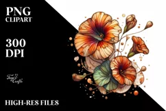 Abstract Wooden Stained Nasturtium Watercolor Splash Product Image 3