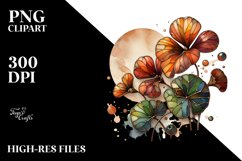 Abstract Wooden Stained Nasturtium Watercolor Splash Product Image 1