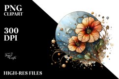 Abstract Stained Nasturtium | Sublimation Clipart Product Image 1