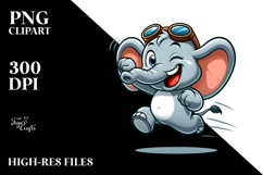 Goofy Cartoon Elephant PNG Product Image 2