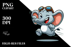 Goofy Cartoon Elephant PNG Product Image 2