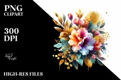 Colorful Vibrant Rhododendron | Sublimation Clipart Product Image 1