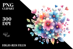 Cute Boho Heart Flower PNG Product Image 2