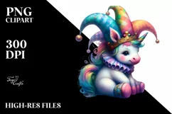 Colorful Baby Unicorn PNG Product Image 1