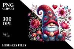 Colorful Valentines Gnome, High-Res PNG Product Image 2