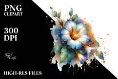 Abstract Glossy Morning Glory on | Sublimation | Clipart Product Image 2