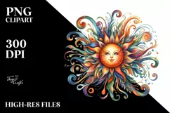Colorful Vibrant Sun Watercolor Whimsical Product Image 1