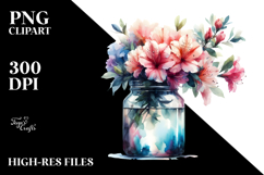 Watercolor Jar | Abstract Azalea Clipart Product Image 2