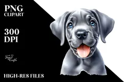 Watercolor Baby Great Dane PNG Product Image 2