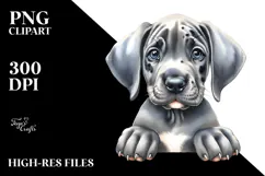 Baby Great Dane with Big Eyes PNG Product Image 2