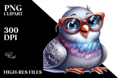 Funny Dove with Sunglasses PNG Product Image 2