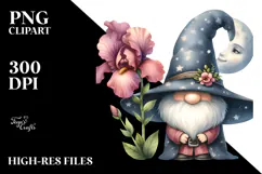 Gnome with Snapdragon on Moon PNG Product Image 2
