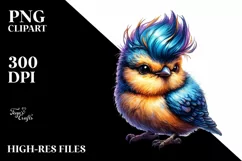 Vibrant Bird with Cool Haircut PNG Product Image 1