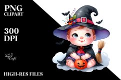 Funny Baby Halloween Witch | Sublimation Clipart Product Image 3