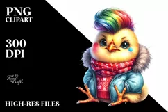 Vibrant Chicken with Cool Haircut PNG Product Image 3