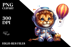 Baby Lion Hot Air Balloon PNG Product Image 2
