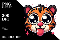 Sparkling Tiger with Tongue-Out PNG Product Image 2
