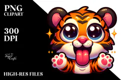 Silly Cartoon Tiger PNG Product Image 2