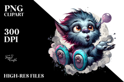 Funny Werewolf with Monster Slippers PNG Product Image 2