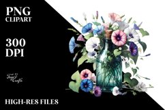 Watercolor Bottle | Morning Glory Clipart Product Image 1