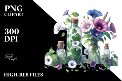 Watercolor Bottle | Morning Glory Clipart Product Image 2