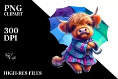 Dancing Baby Highland Cow PNG Product Image 1