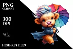 Dancing Baby Highland Cow PNG Product Image 3