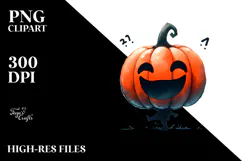JACK-O'-LANTERN Illustration, Watercolor PNG Product Image 2