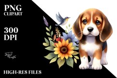 Cute Vibrant Beagle | Sublimation Clipart Product Image 1
