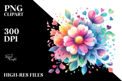 Cute Boho Heart Flower PNG Product Image 2