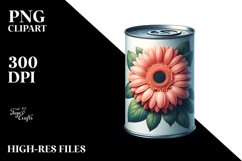 Glossy Can with Large Gerbera | Sublimation Clipart Product Image 3