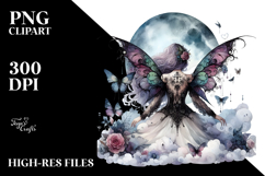 Gothic Fairy on a Cloud, PNG Product Image 2