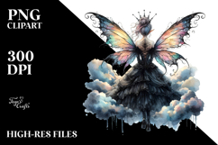 Gothic Fairy on a Cloud, PNG Product Image 2