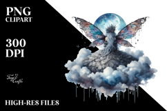 Gothic Fairy on a Cloud, PNG Product Image 2