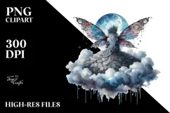 Gothic Fairy on a Cloud, PNG Product Image 2