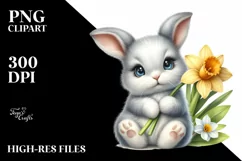 Easter Bunny Egg Flower, Clipart |T-shirt, Mug PNG Product Image 7