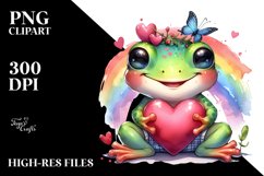 Baby Frog Holding Heart PNG Product Image 2