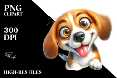 Happy Watercolor Baby Beagle PNG Product Image 2