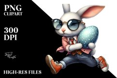 Goofy Bunny with Modern Sunglasses PNG Product Image 2