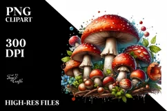 Glossy Mushroom Watercolor PNG Product Image 3