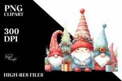 Colorful Christmas Gnome, PNG Product Image 3