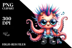 Energetic Baby Octopus, Transparent PNG Product Image 2