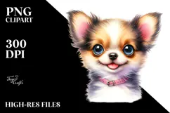 Happy Chihuahua Puppy, Artistic PNG Product Image 2