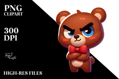 Cartoony Vector Art Bear Bow Tie PNG Product Image 2