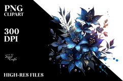 Detailed Lobelia with Metallic Insertions | Clipart Product Image 1