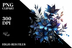 Detailed Lobelia with Metallic Insertions | Clipart Product Image 1