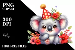 Colorful Baby Hummingbird Party Hat Clipart Product Image 1