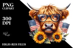 Contemptuous Highland Cow Portrait | Clipart Product Image 3