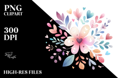 Cute Boho Heart Flower PNG Product Image 2