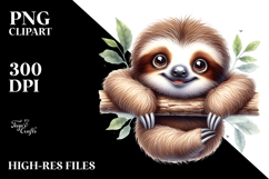 Energetic Baby Sloth PNG Product Image 2